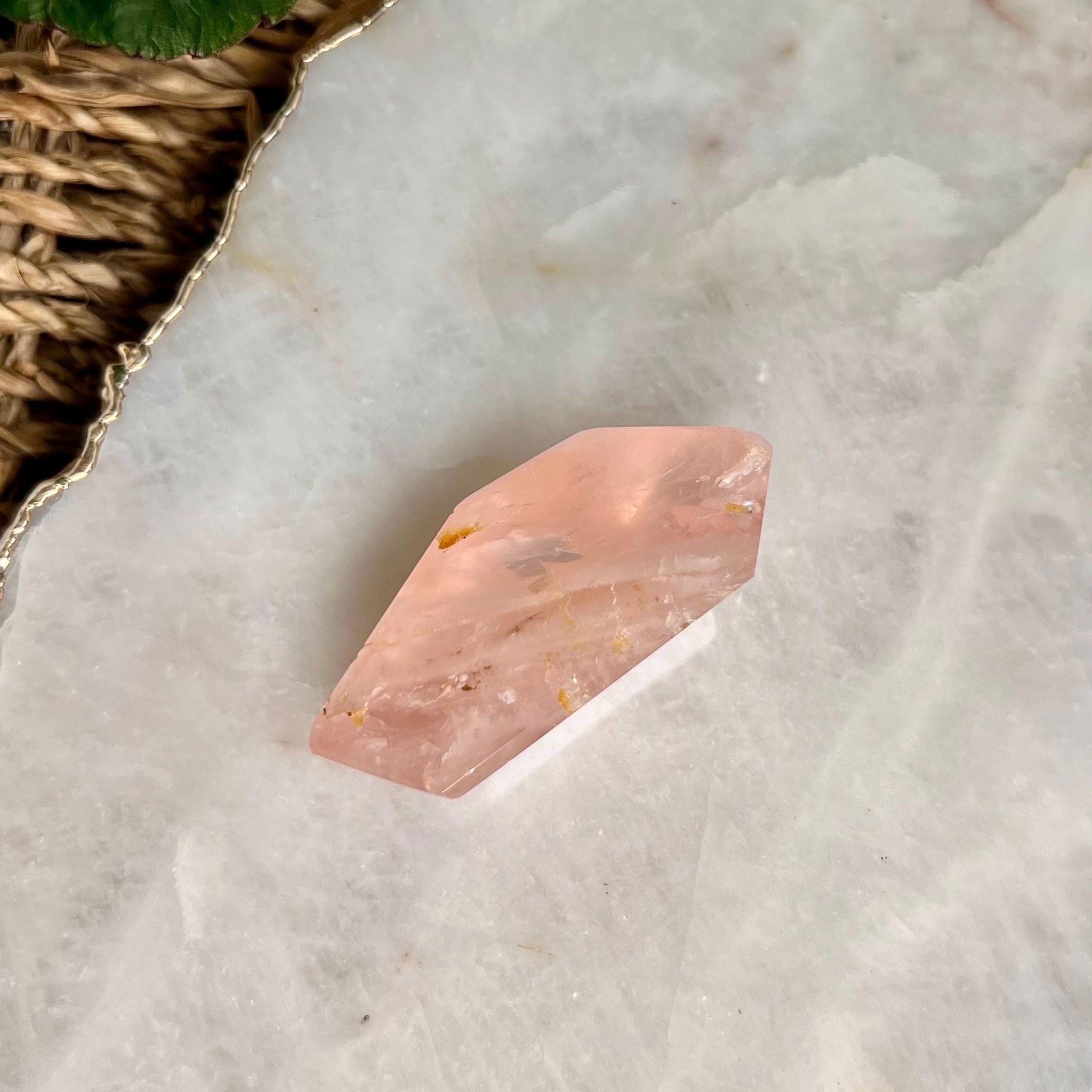 Grade AAA Golden Healer Rose Quartz - A Celestial Beacon of Love and Healing, GRC52, 43g Discounted for minor imperfection