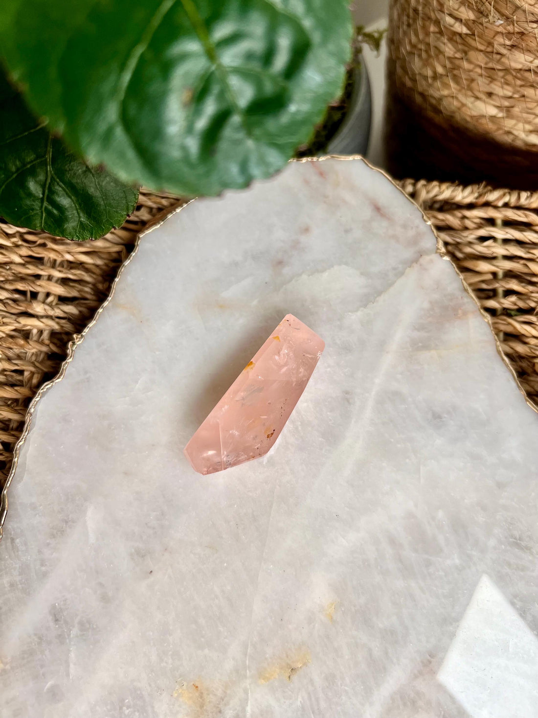 Grade AAA Golden Healer Rose Quartz - A Celestial Beacon of Love and Healing, GRC52, 43g Discounted for minor imperfection