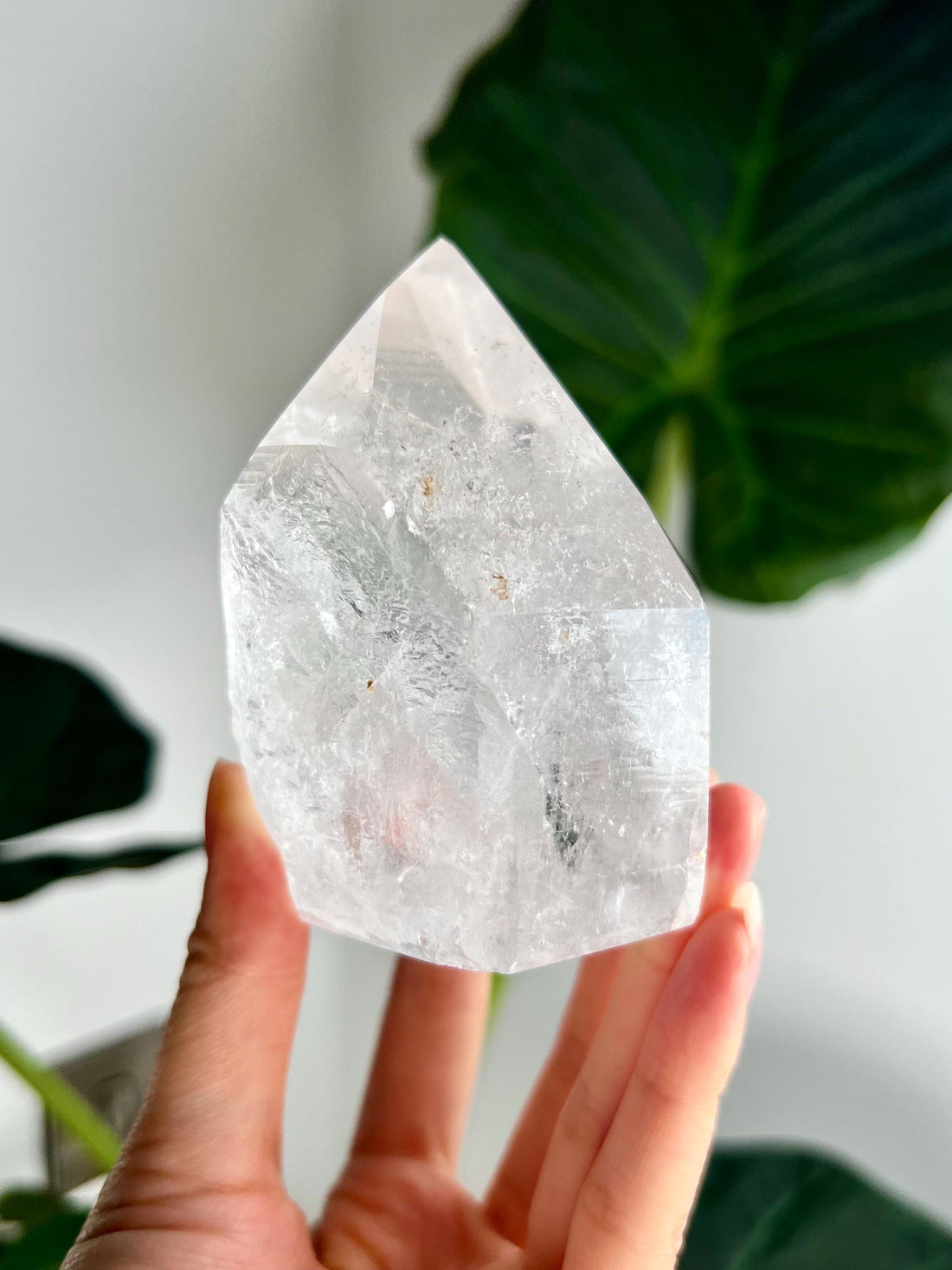Grade AA+ Lemurian Tower with Barcodes and Rainbows, Self-Healed - Semi-polished, Top Quality, from Sento Se Bahia LTC48, 481g