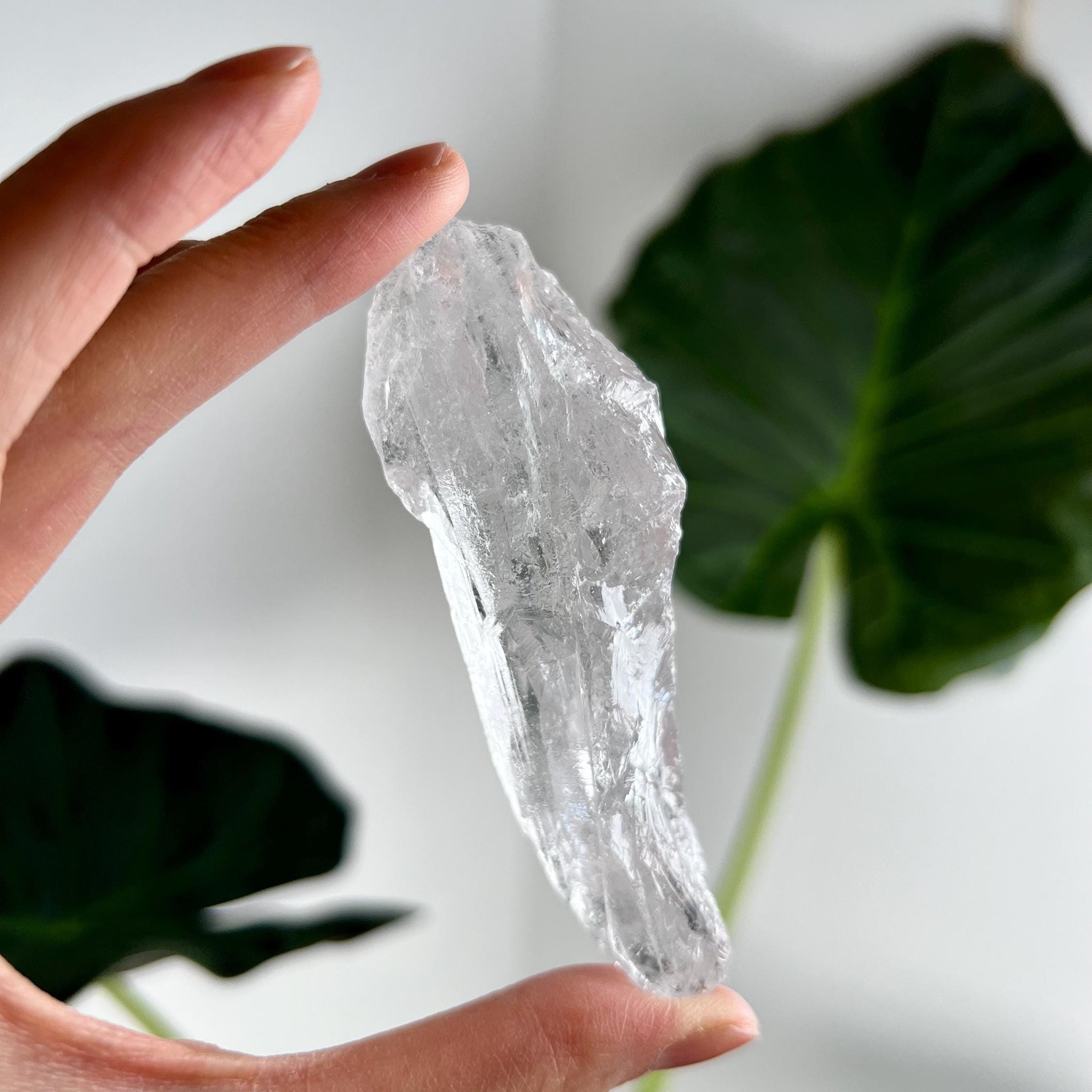 100% Natural High-Quality Root Lemurian Quartz - Self-Healed and Etched Crystal from Serra do Cabral, Brazil - LRC09, 66g