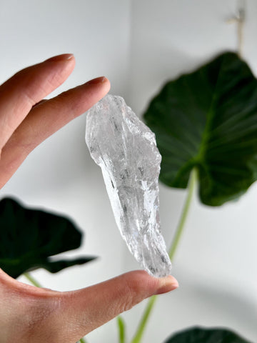 100% Natural High-Quality Root Lemurian Quartz - Self-Healed and Etched Crystal from Serra do Cabral, Brazil - LRC09, 66g