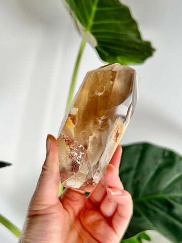 Grade AAA Natural Golden Rutilated Amphibole Quartz , Angel Phantom Quartz - from Taquaraçu de Minas, Brazil AFC03, 345g