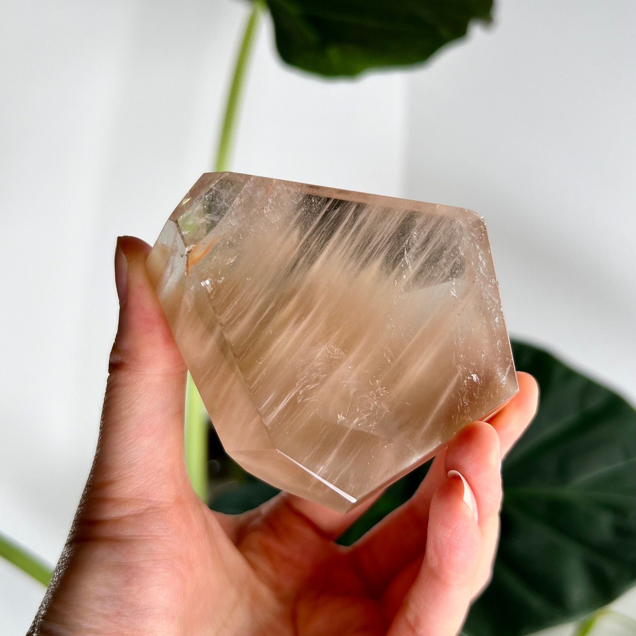 Grade AAA Natural Amphibole Quartz, Golden Pink Rutilated, Angel Phantom Quartz - from Taquaraçu de Minas, Brazil AFC05, 180g