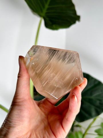 Grade AAA Natural Amphibole Quartz, Golden Pink Rutilated, Angel Phantom Quartz - from Taquaraçu de Minas, Brazil AFC05, 180g