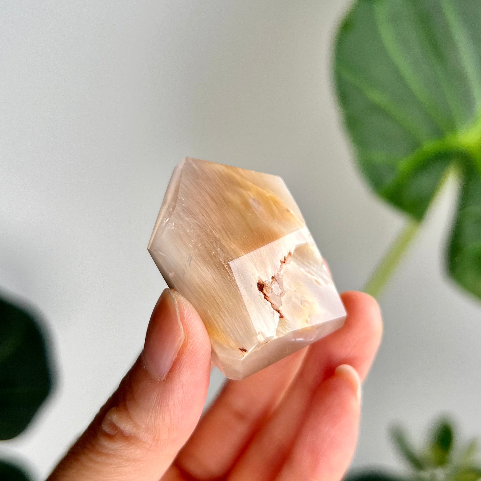 Grade AAA Natural Semi-Polished Amphibole Quartz, Angel Phantom Quartz - from Taquaraçu de Minas, Brazil AFC15, 34g