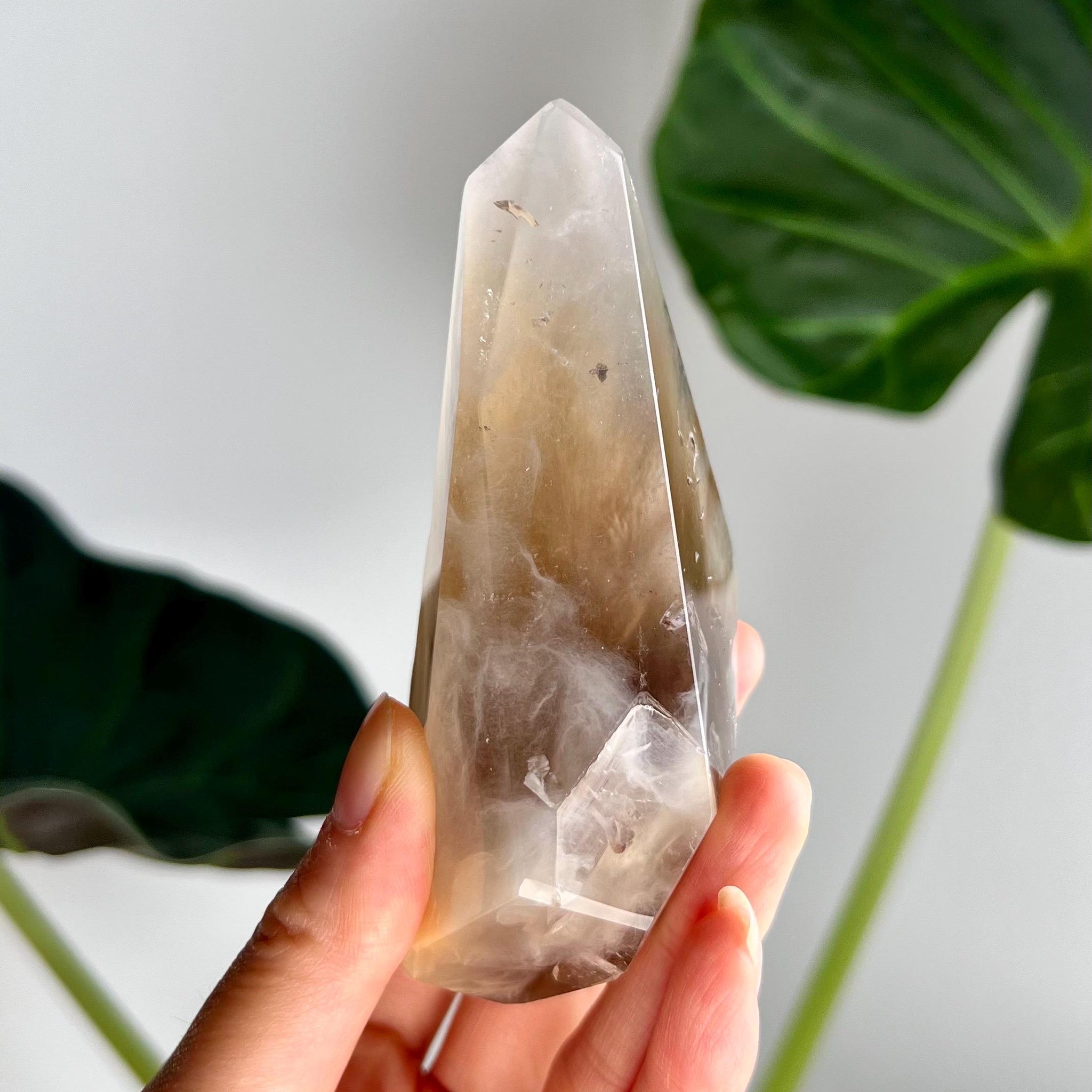 Grade AAA Natural Smoky Peach Amphibole Quartz, Angel Phantom Quartz - from Taquaraçu de Minas, Brazil AFC49, 206g