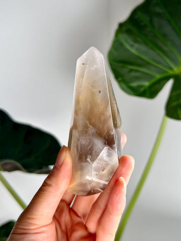 Grade AAA Natural Smoky Peach Amphibole Quartz, Angel Phantom Quartz - from Taquaraçu de Minas, Brazil AFC49, 206g