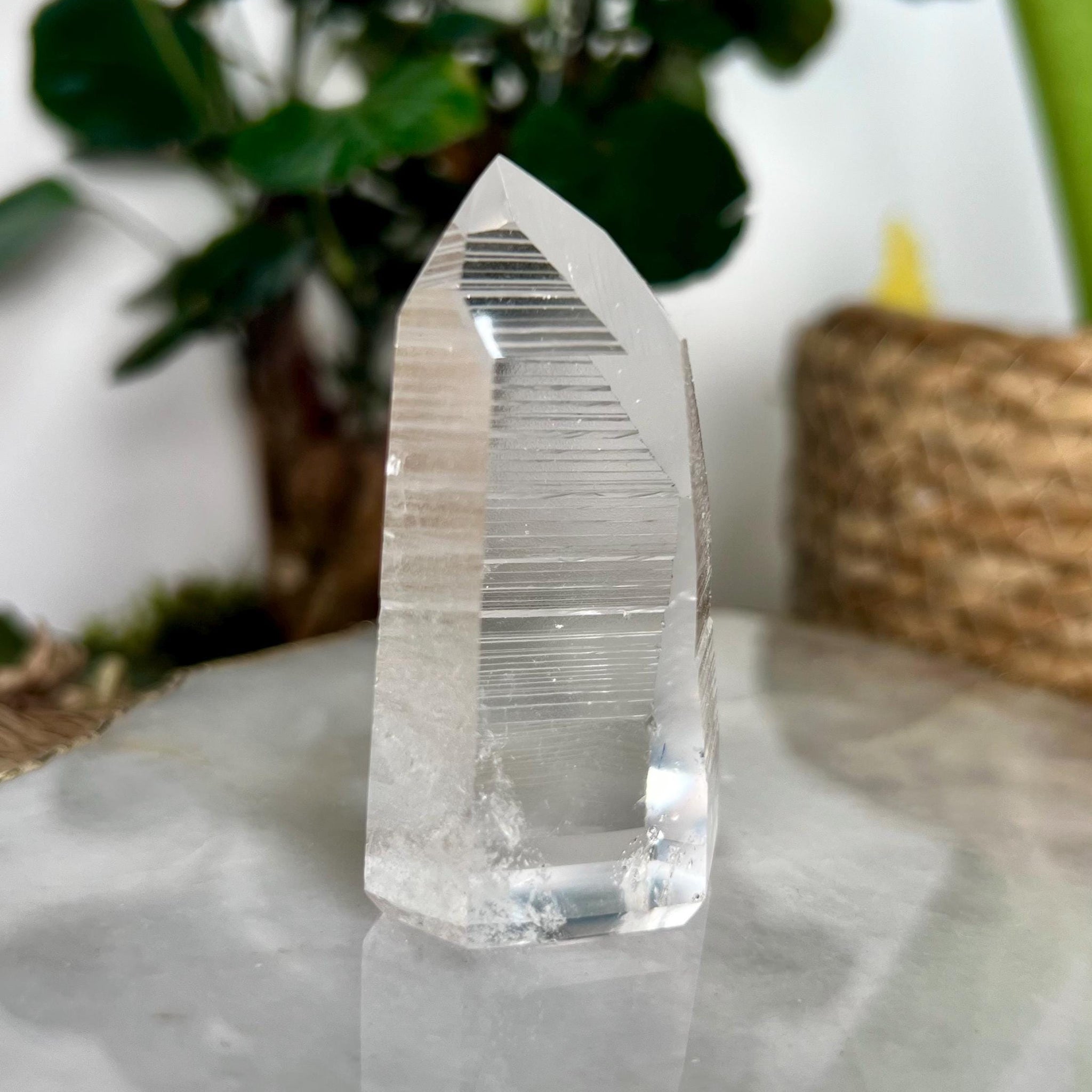 Grade AAA Lemurian Tower with Barcodes  - Semi-polished, Top Quality, from Sento Se Bahia LTC58, 71g