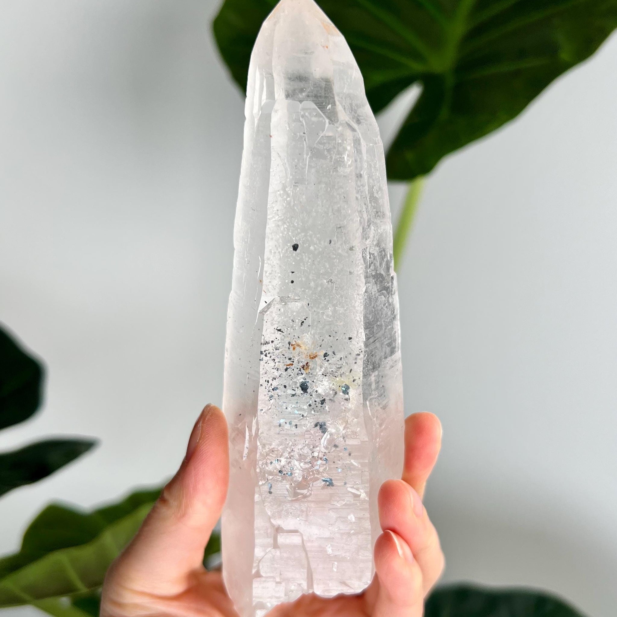 Grade AAA Singing Laser Quartz from Batatal, Diamantina -Self-Healed with Hematite Inclusion, High Vibration Healing Crystal,  SLH39, 339g