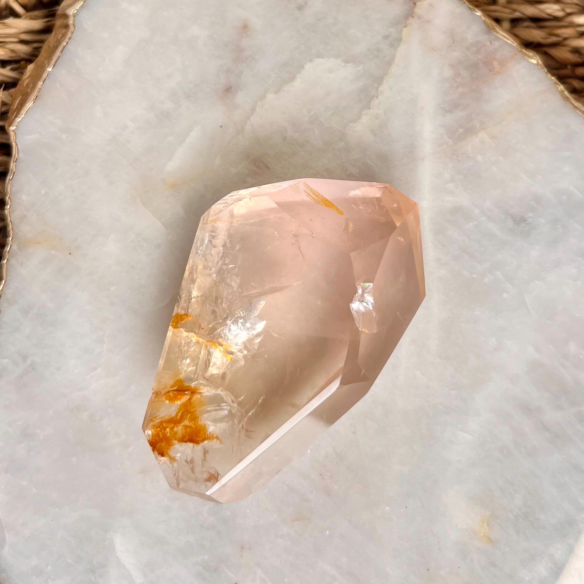 Grade AAA+ Golden Healer Rose Quartz Freeform - A Celestial Beacon of Love and Healing, GRC66, 119g