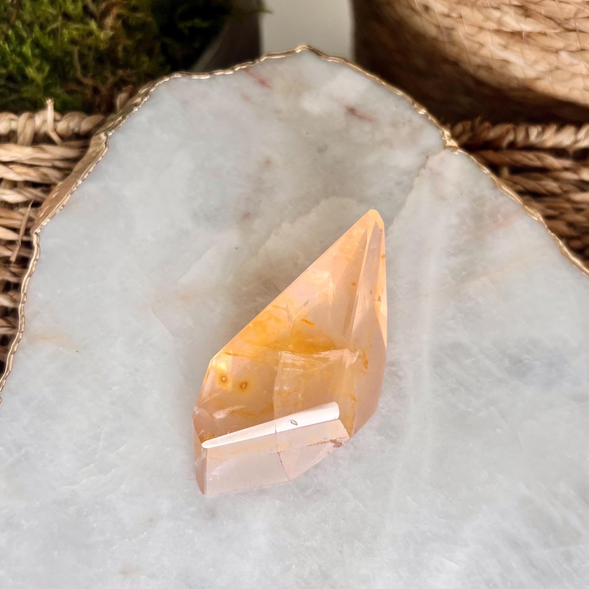 Grade AAA Golden Healer Rose Quartz Freeform with Rainbows - A Celestial Beacon of Love and Healing, GRC72, 66g