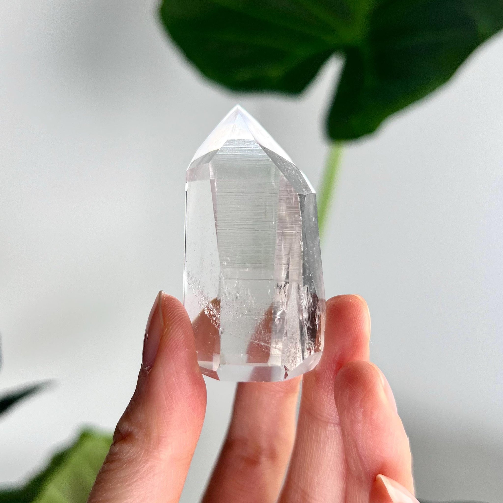 Grade AAA Lemurian Tower with Rainbow and Barcodes, Unicorn Energy Connection - Semi-polished, Top Quality, from Sento Se Bahia LTC72, 55g