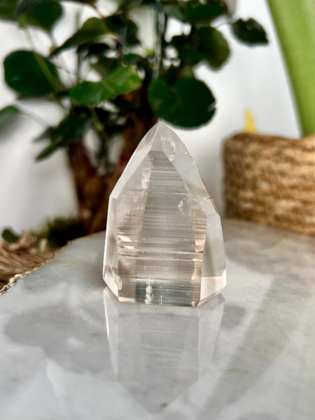 Grade AAA Lemurian Tower with Barcodes  - Semi-polished, Top Quality, from Sento Se Bahia LTC57, 71g