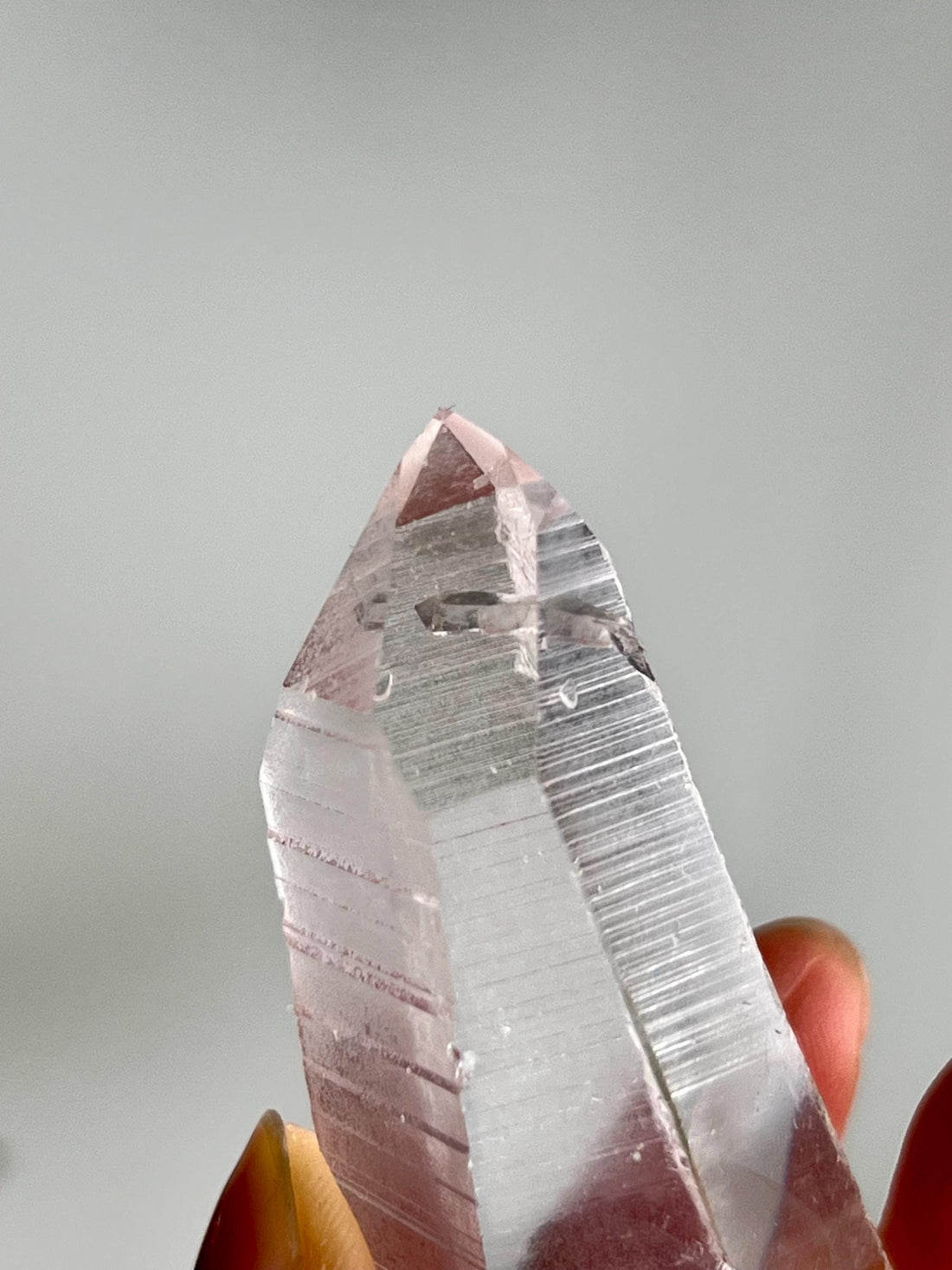 Grade AAA Lemurian Tower with Penetration and Barcodes - Semi-polished, Top Quality, from Sento Se Bahia LTC61, 36g Manifestation Crystal