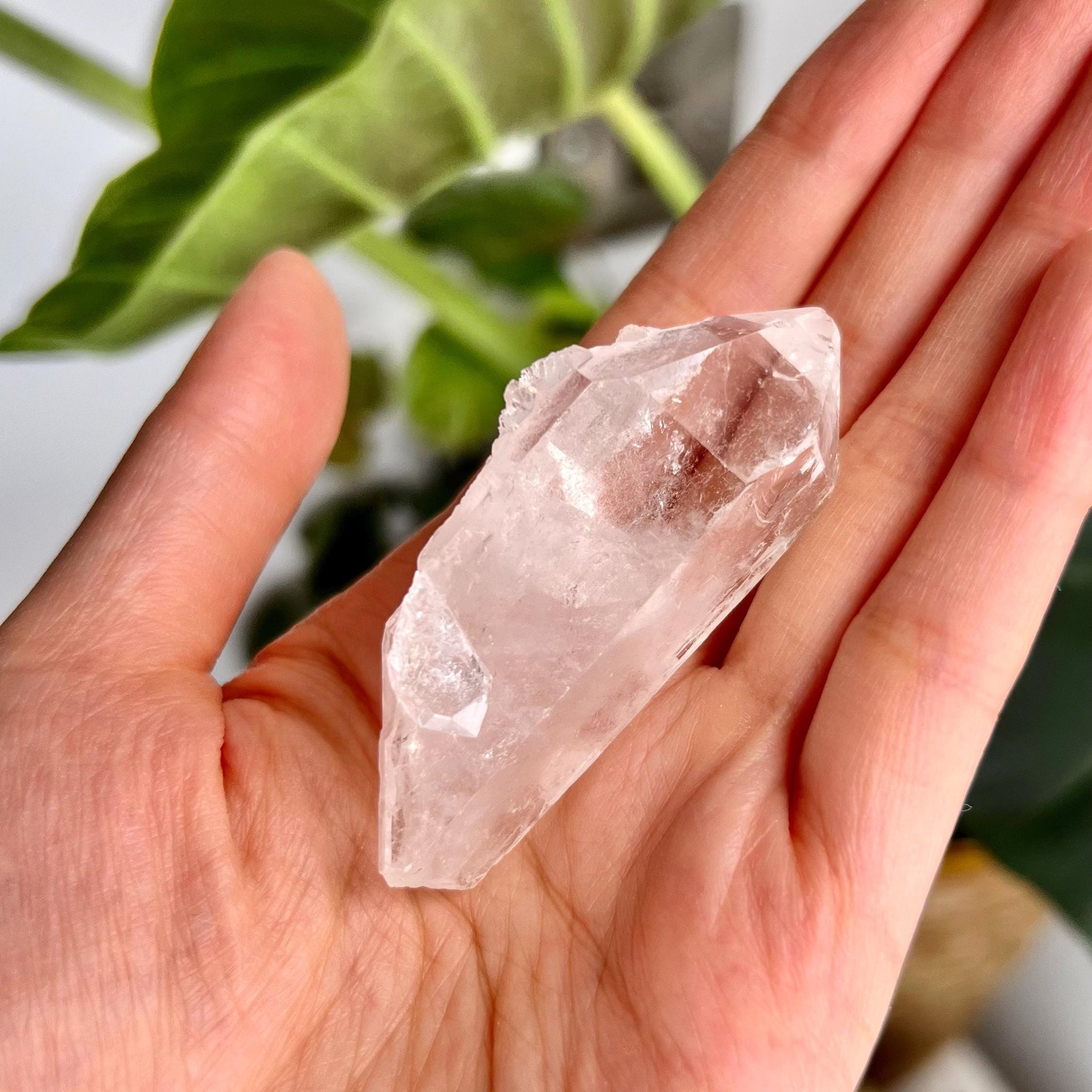 Rare 100% Natural Double-Terminated Lemurian with Penetration and Rainbow, Self-Healed -  from South Serra do Cabral Region, LPS10, 43g
