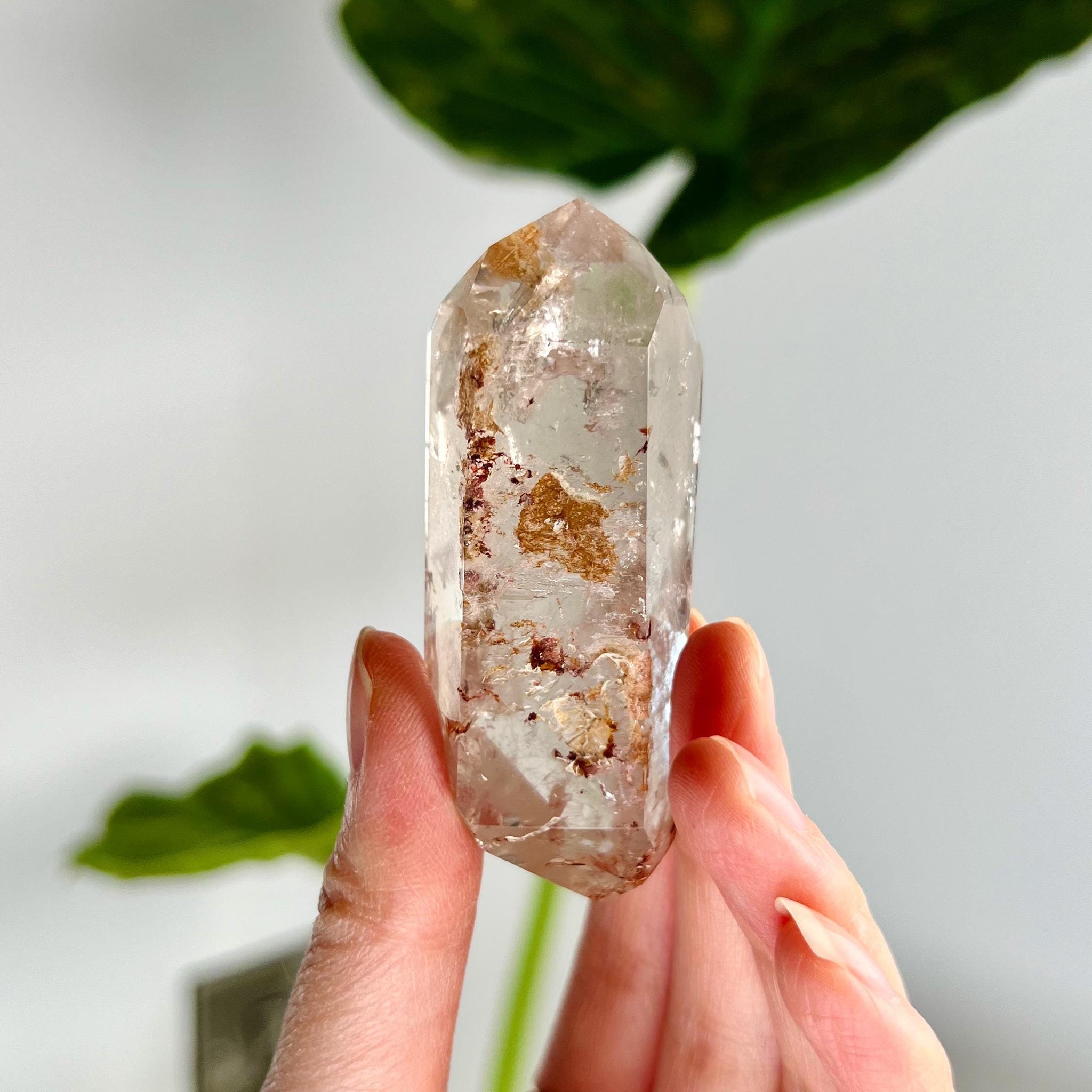 Grade AA Natural Quartz DT with Hematite, Iron Inclusion - Double-Terminated Quartz from Diamantina, HQC03, 66g