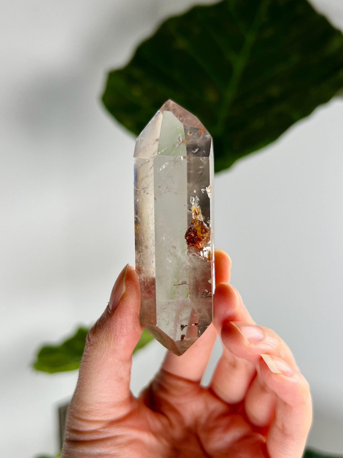 Grade AA Natural Quartz DT with Hematite, Iron Inclusion - Double-Terminated Quartz from Diamantina, HQC10, 73g