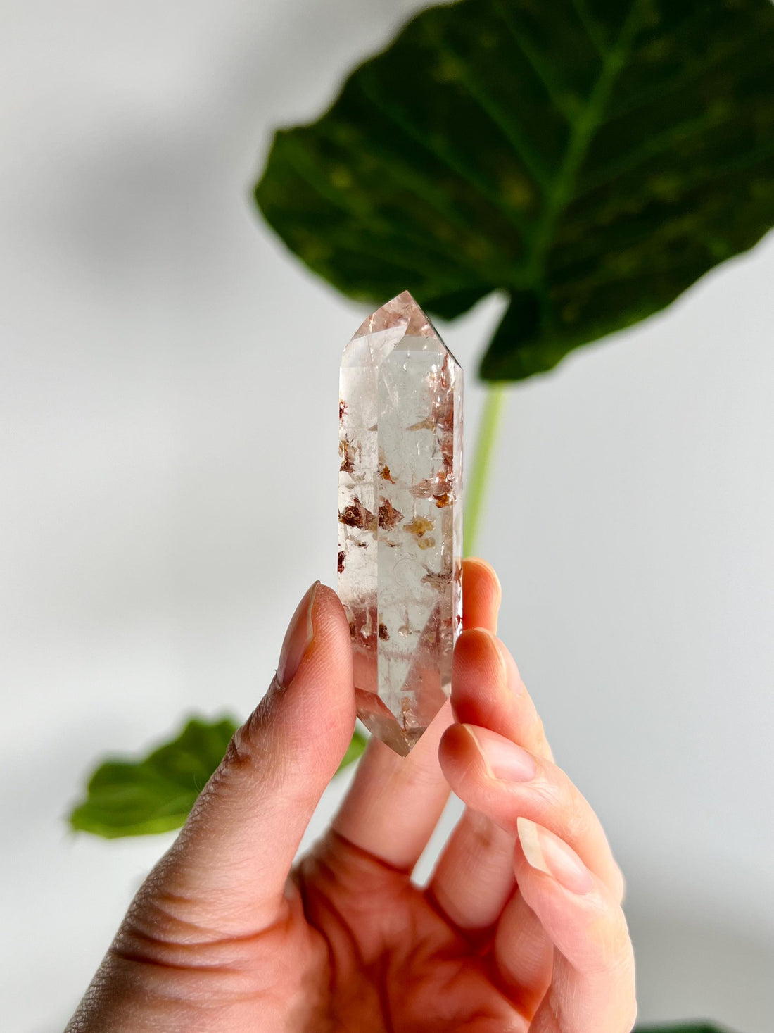 Grade AA Natural Quartz DT with Hematite, Iron Inclusion - Double-Terminated Quartz from Diamantina, HQC11, 31g