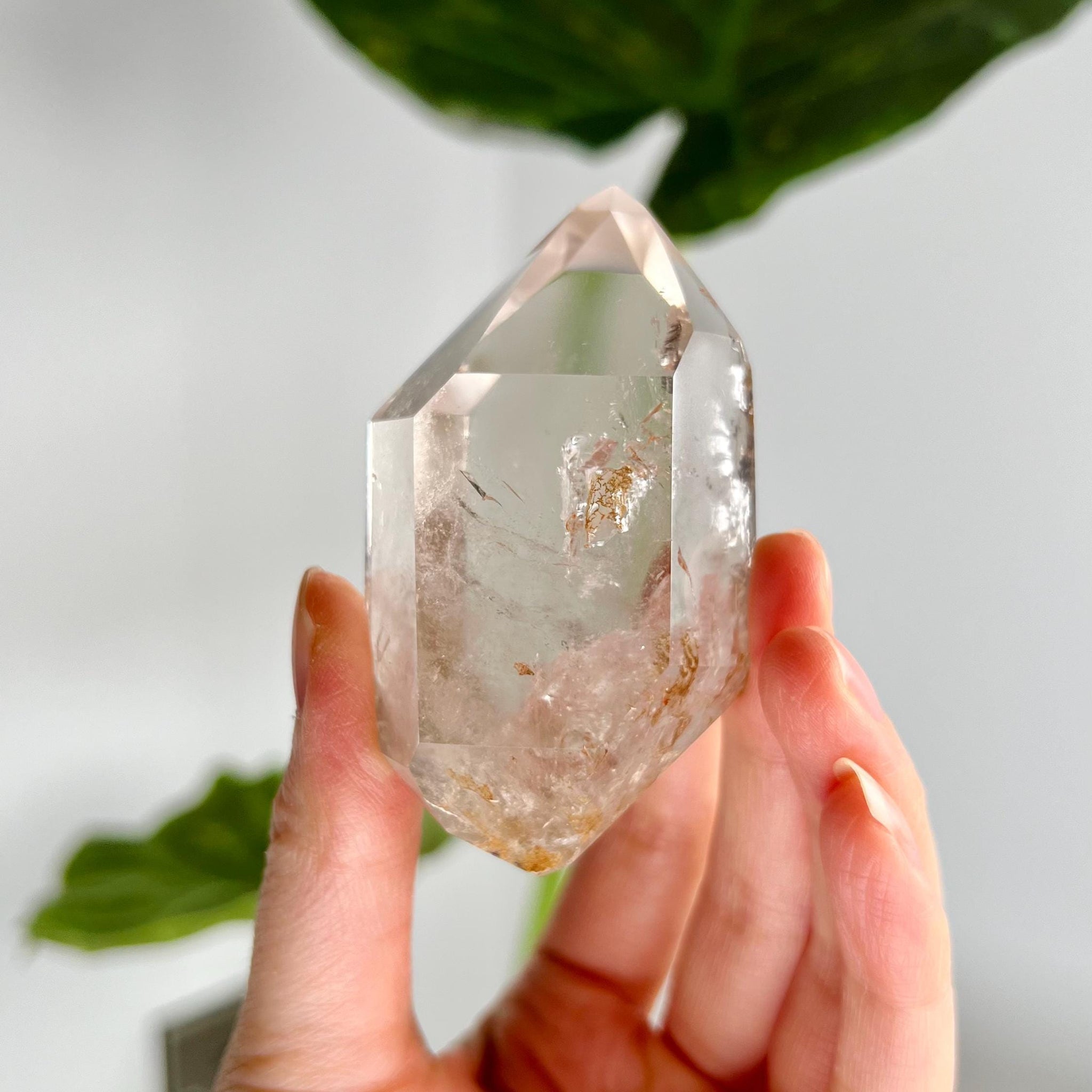 Grade A Natural Quartz DT with Hematite, Iron Inclusion - Double-Terminated Quartz from Diamantina, HQC17, 124g