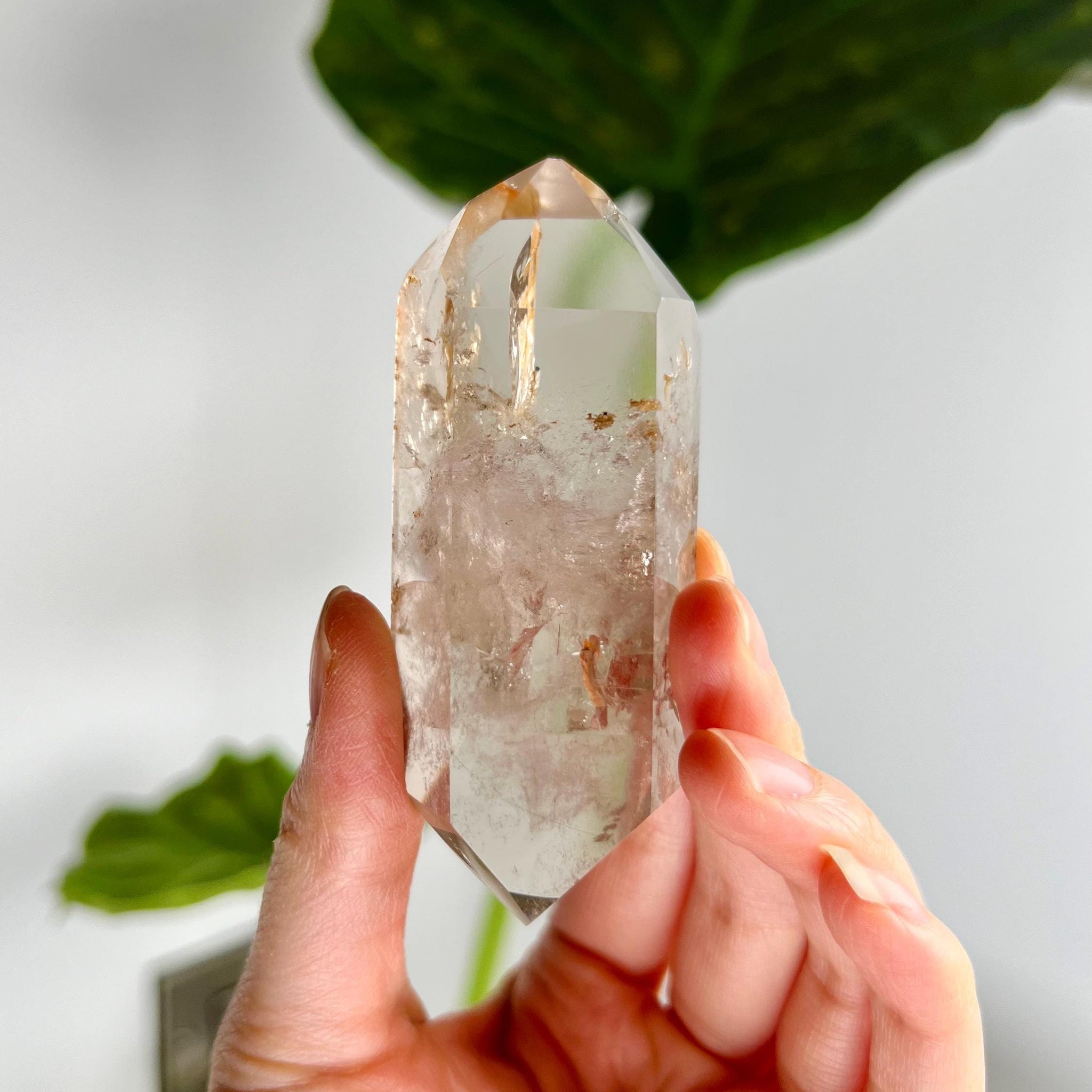 Grade A Natural Quartz DT with Hematite and Hematoid Inclusion - Double-Terminated Quartz from Diamantina, HQC22, 94g