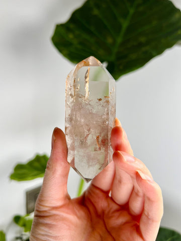 Grade A Natural Quartz DT with Hematite and Hematoid Inclusion - Double-Terminated Quartz from Diamantina, HQC22, 94g