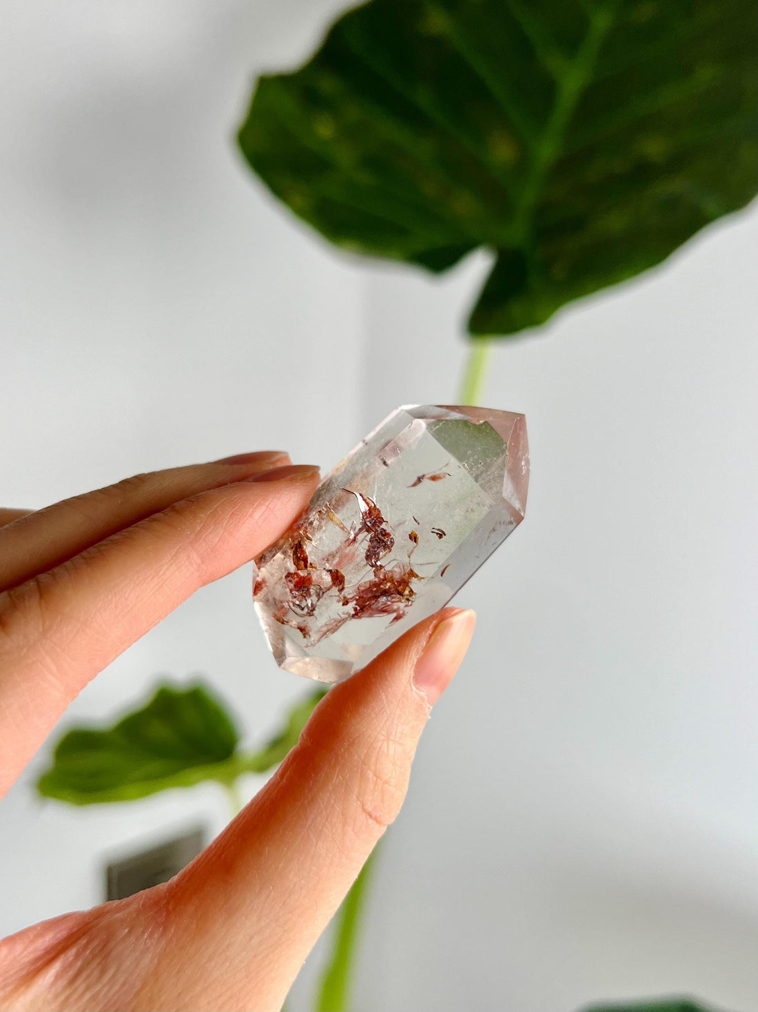 Grade A Natural Quartz DT with Hematite, Iron Inclusion - Double-Terminated Quartz from Diamantina, HQC23, 28g