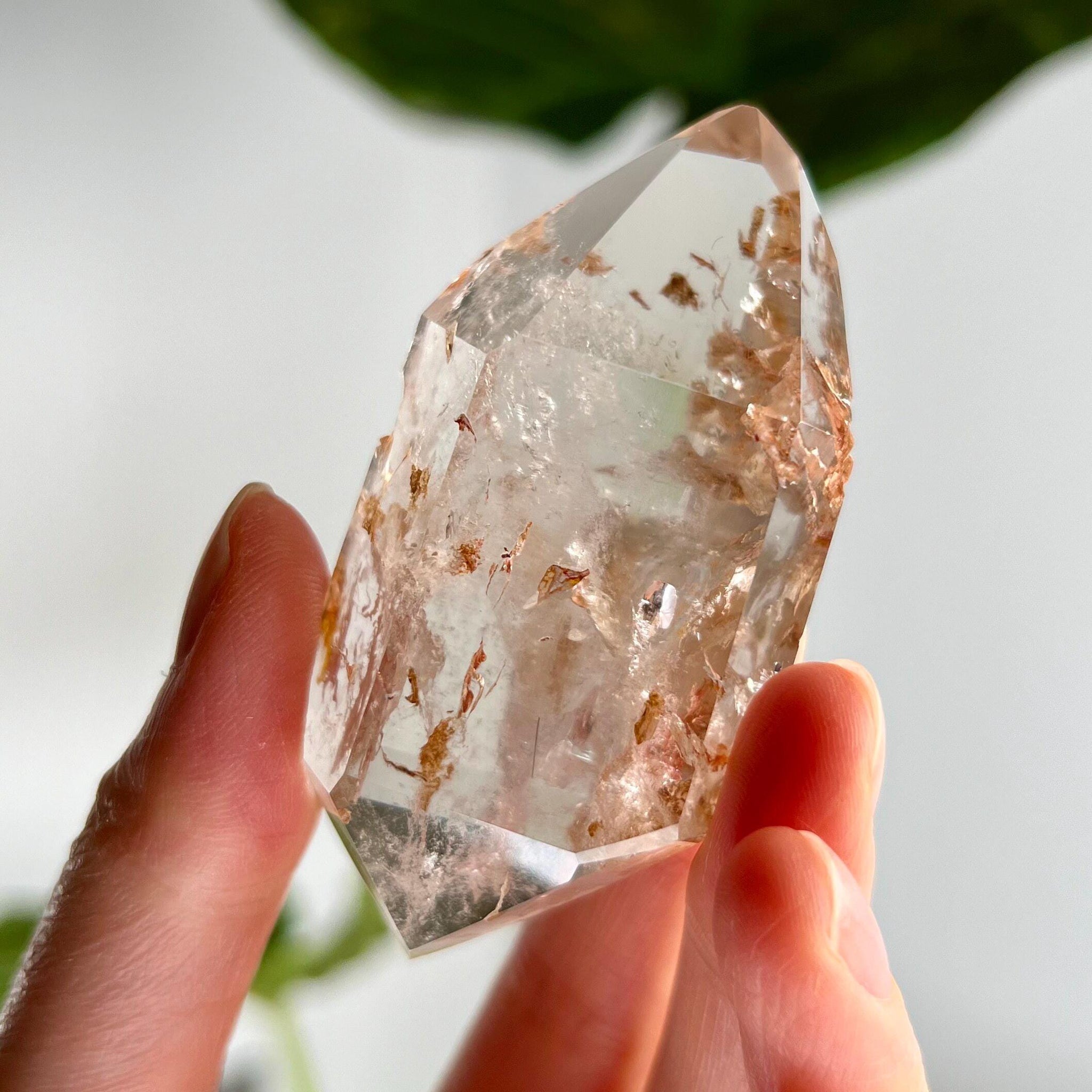 Grade A Natural Quartz DT with Hematite, Iron Inclusion - Double-Terminated Quartz from Diamantina, HQC26, 77g