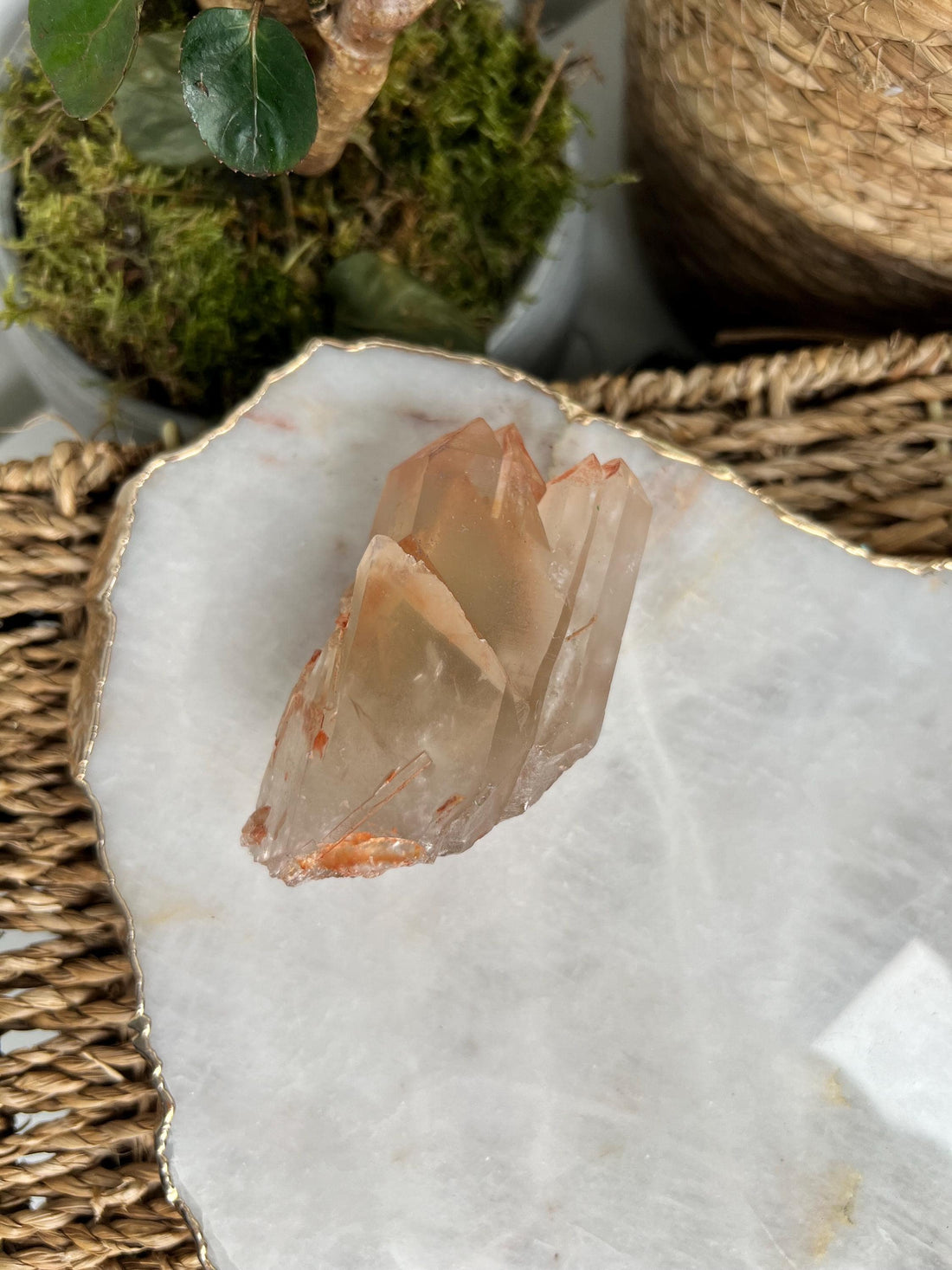 Grade A Golden Healer Shift Lemurian Quartz, Shift Quartz, Golden Healer Lemurian with Rainbow from Serra do Cabral, Brazil, GSL09, 168g