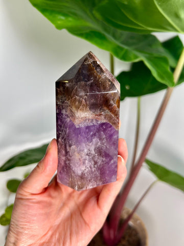 Grade AAA Super Seven Tower from Brazil - High-Vibration Master Healing Crystal 405g, STG25