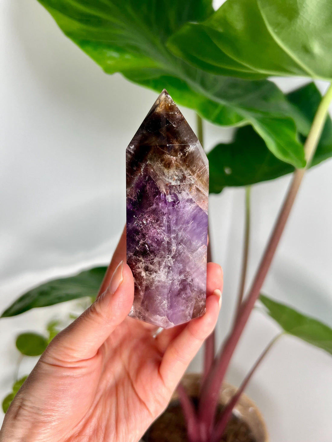 Grade AAA Super Seven Tower from Brazil - High-Vibration Master Healing Crystal 405g, STG25