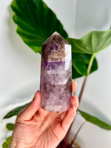 Grade AAA Super Seven Tower from Brazil - High-Vibration Master Healing Crystal 219g, STG30