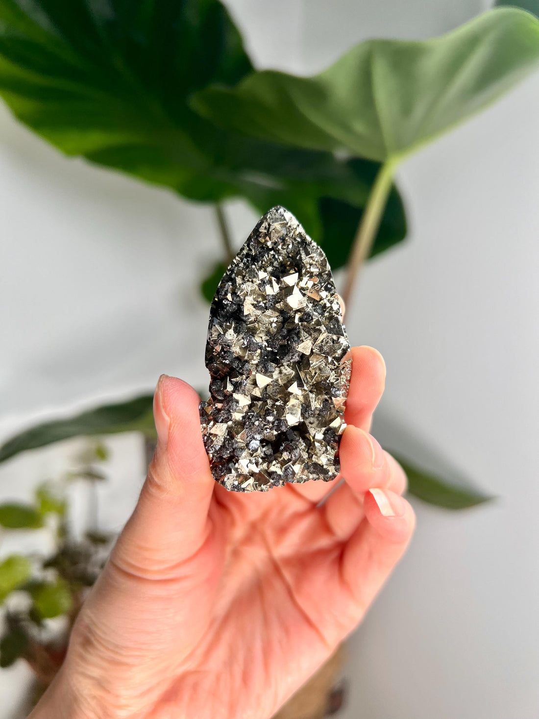 Grade AA Pyrite Cutbase with Sphalerite Huanzala, Peru – Semi-Polished, Protection Stone, Solar Plexus, Wealth Manifestation PCP01, 103g