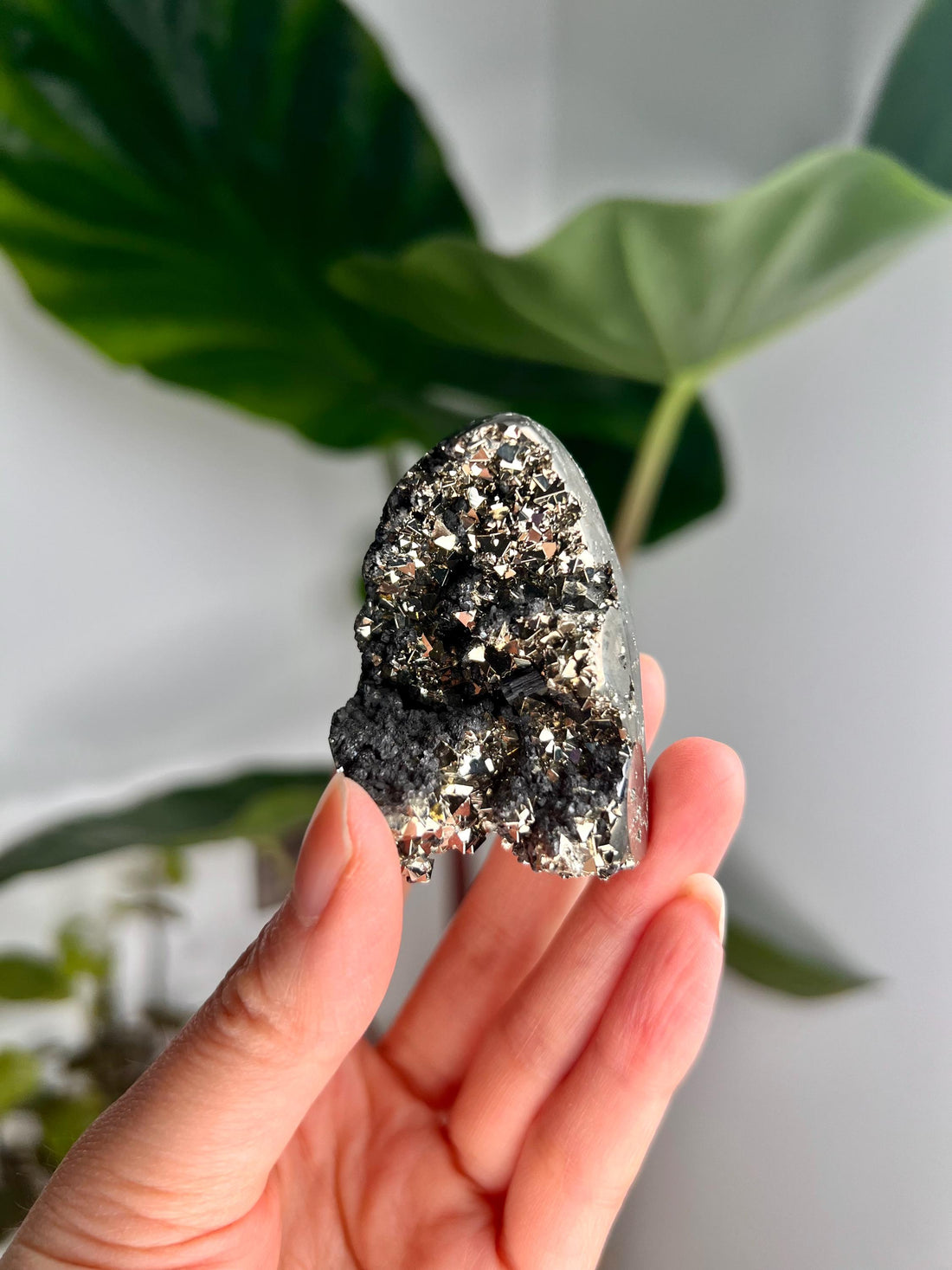 Grade AA Pyrite Cutbase with Sphalerite Huanzala, Peru – Semi-Polished, Protection Stone, Solar Plexus, Wealth Manifestation PCP03, 123g