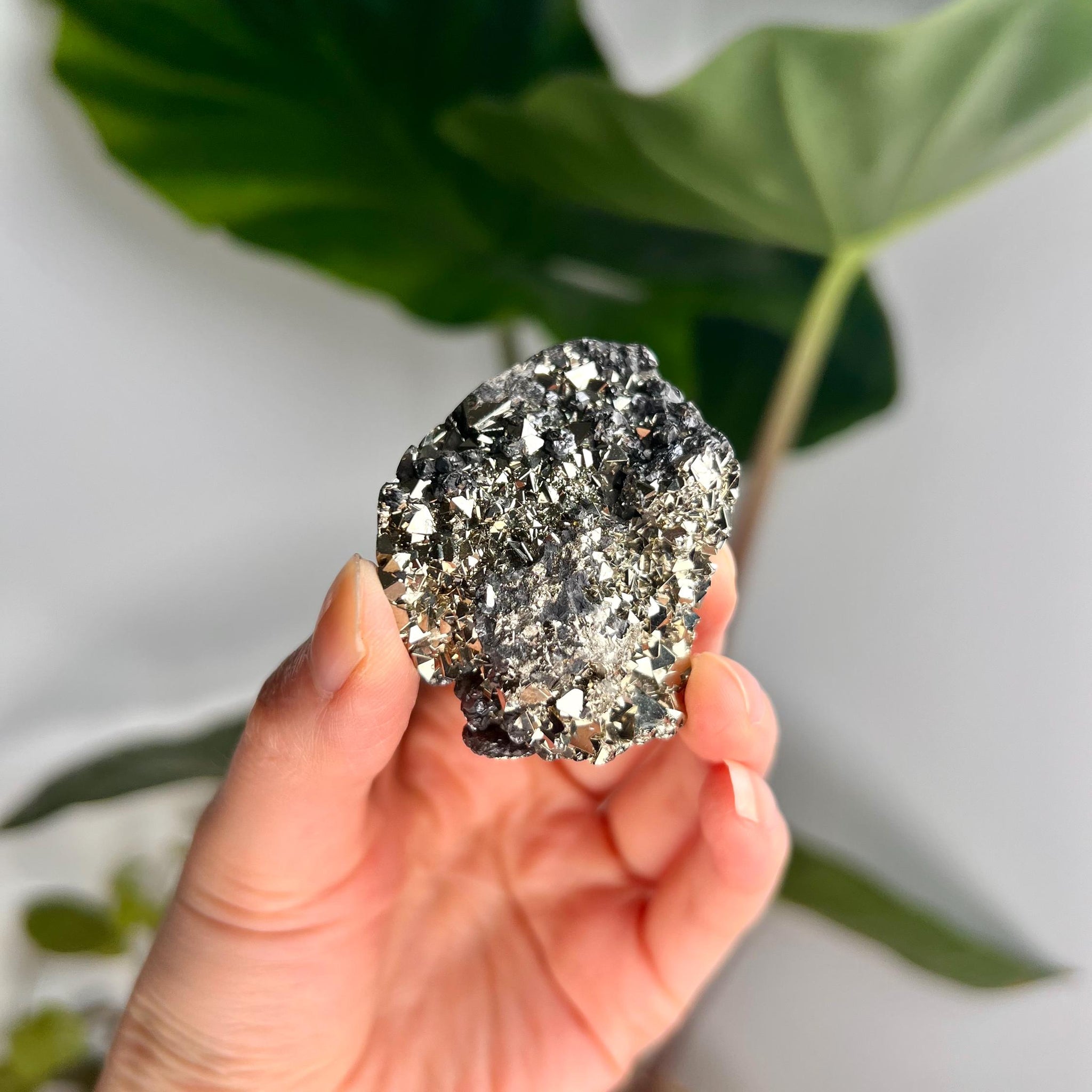 Grade AA Pyrite Cutbase with Sphalerite Huanzala, Peru – Semi-Polished, Protection Stone, Solar Plexus, Wealth Manifestation PCP05, 106g
