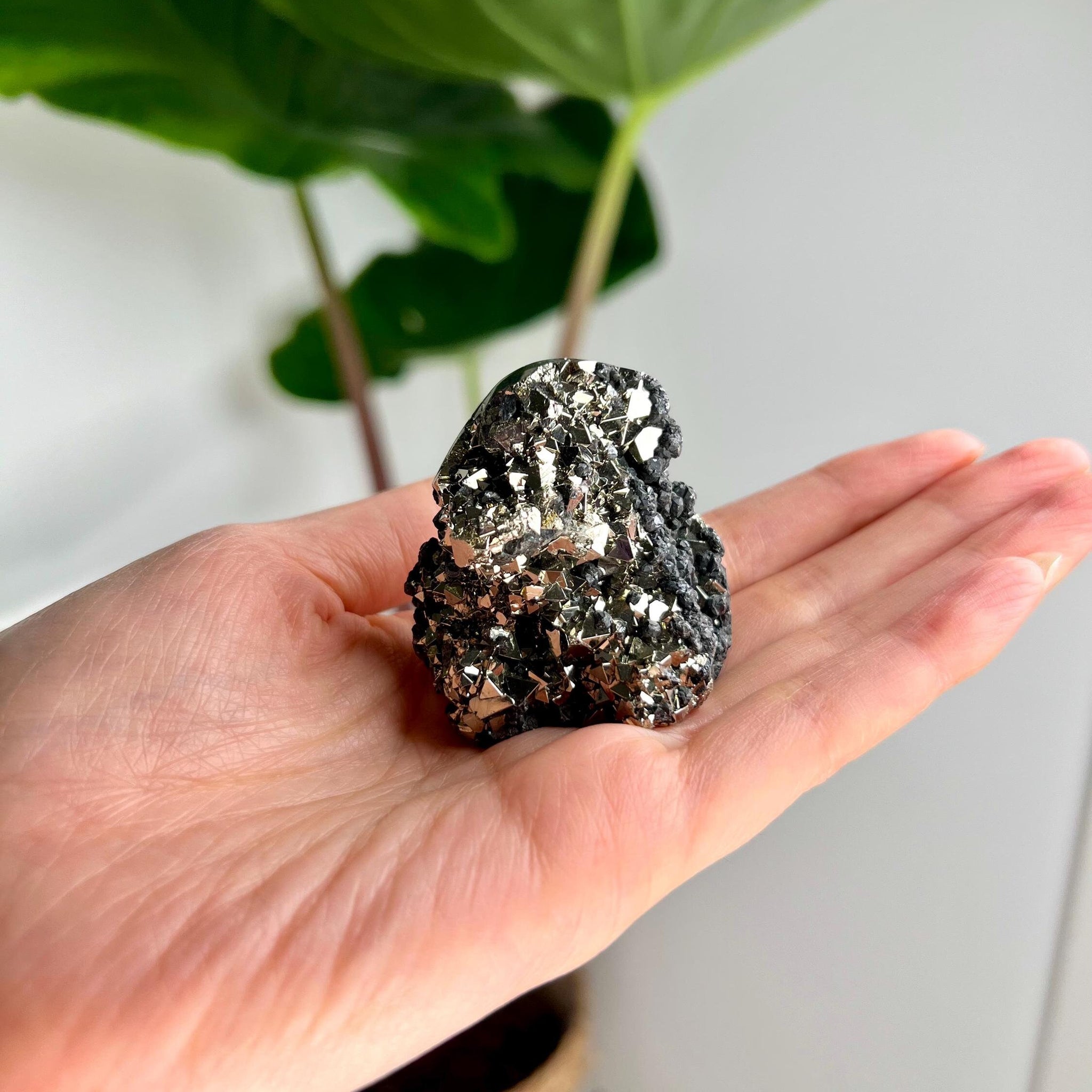 Grade AA Pyrite Cutbase with Sphalerite Huanzala, Peru – Semi-Polished, Protection Stone, Solar Plexus, Wealth Manifestation PCP16, 150g