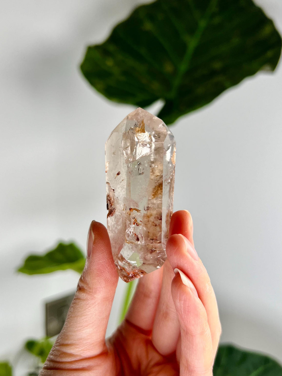 Grade AA Natural Quartz DT with Hematite, Iron Inclusion - Double-Terminated Quartz from Diamantina, HQC03, 66g