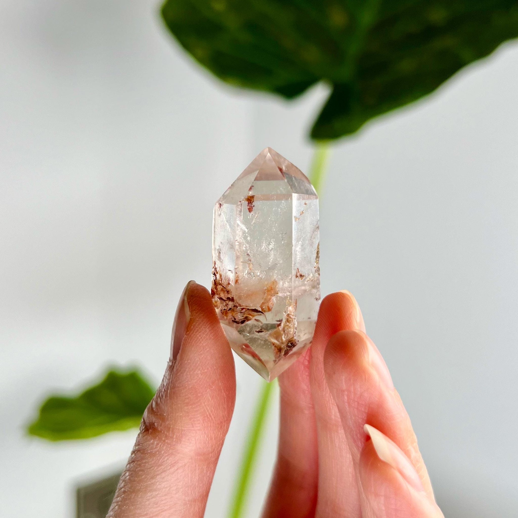 Grade AA Natural Quartz DT with Hematite, Iron Inclusion - Double-Terminated Quartz from Diamantina, HQC06, 22g