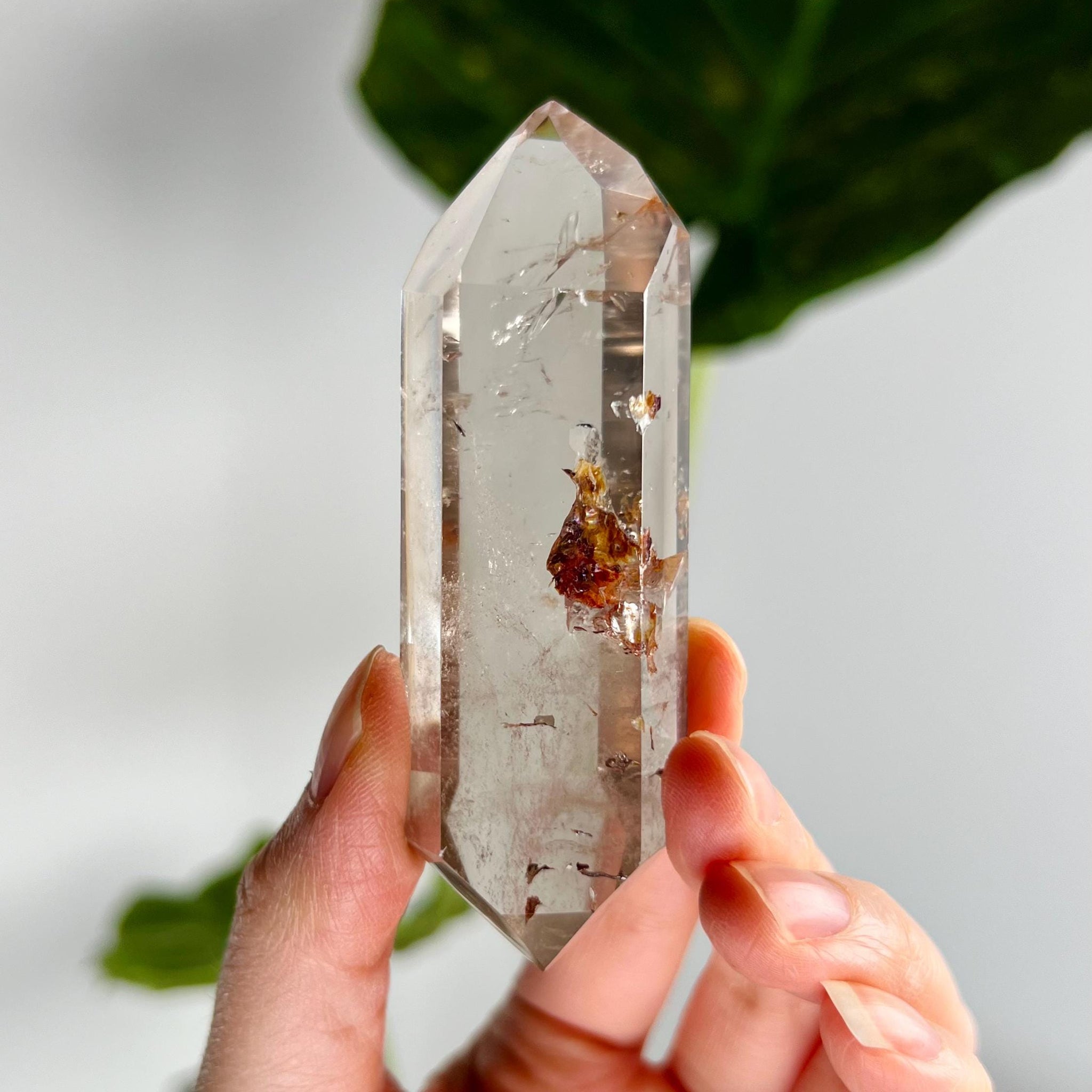 Grade AA Natural Quartz DT with Hematite, Iron Inclusion - Double-Terminated Quartz from Diamantina, HQC10, 73g