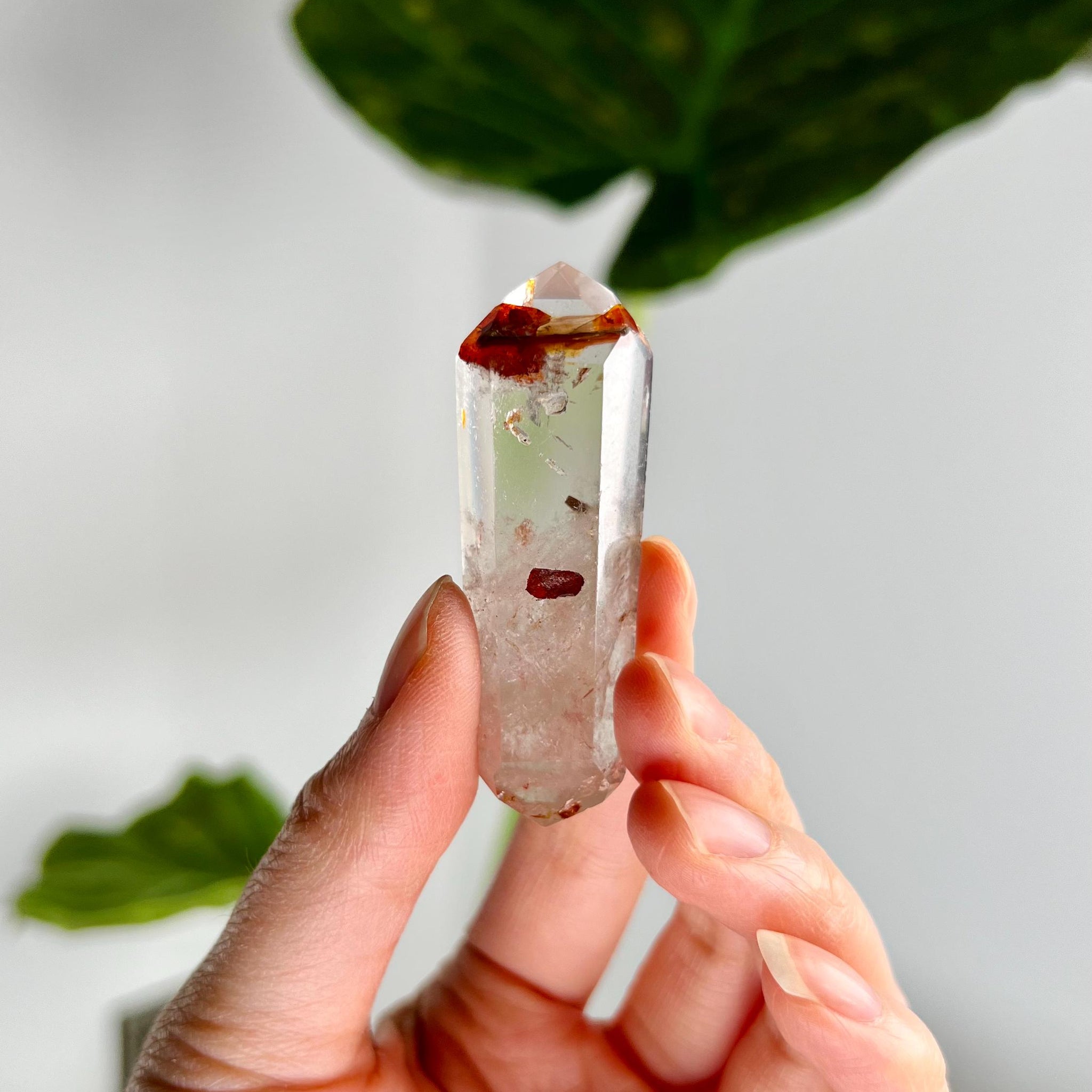 Grade AA Natural Quartz DT with Hematite, Iron Inclusion - Double-Terminated Quartz from Diamantina, HQC12, 24g