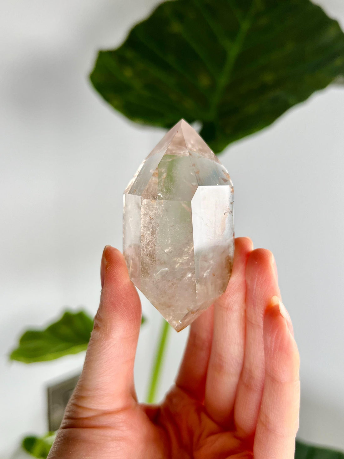 Grade A Natural Quartz DT with Hematite, Iron Inclusion - Double-Terminated Quartz from Diamantina, HQC17, 124g