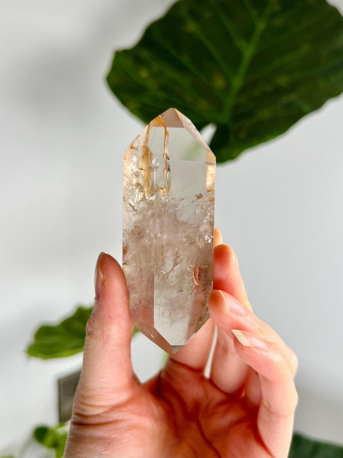 Grade A Natural Quartz DT with Hematite and Hematoid Inclusion - Double-Terminated Quartz from Diamantina, HQC22, 94g