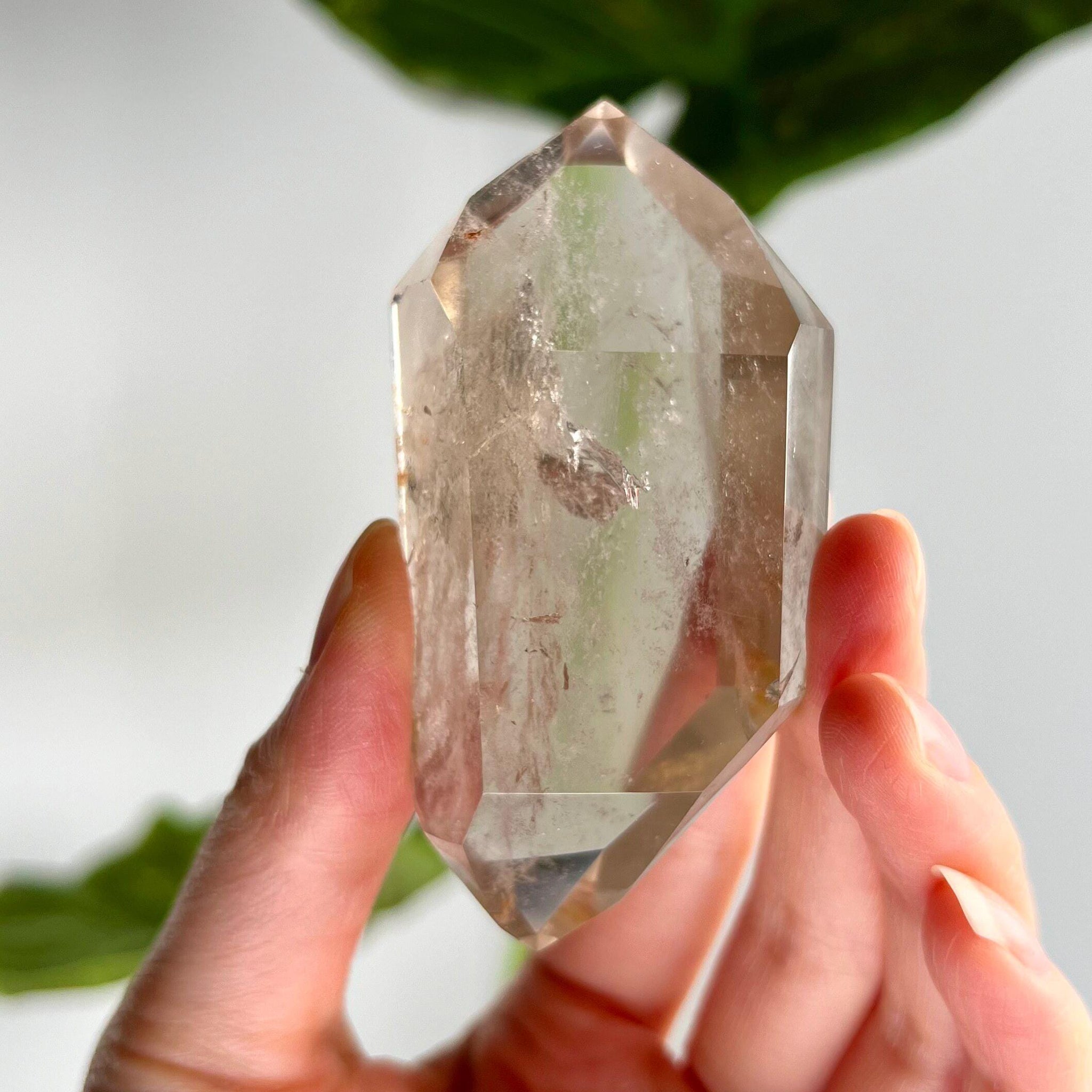 Grade A Natural Quartz DT with Hematite, Iron Inclusion - Double-Terminated Quartz from Diamantina, HQC27, 96g