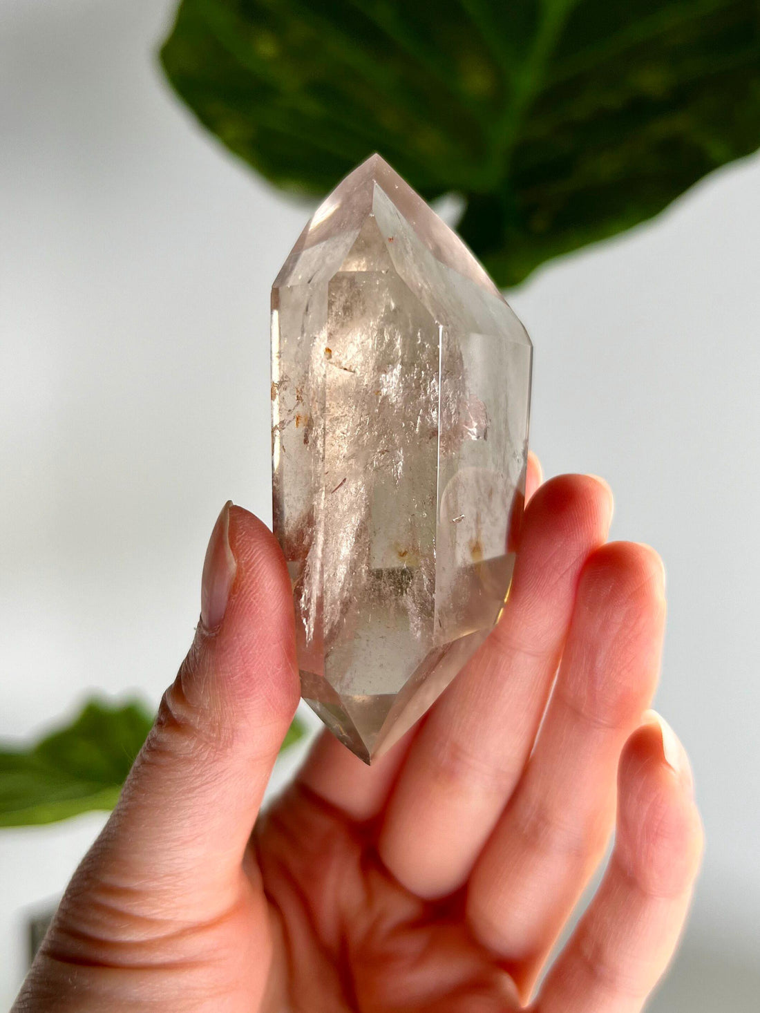 Grade A Natural Quartz DT with Hematite, Iron Inclusion - Double-Terminated Quartz from Diamantina, HQC27, 96g
