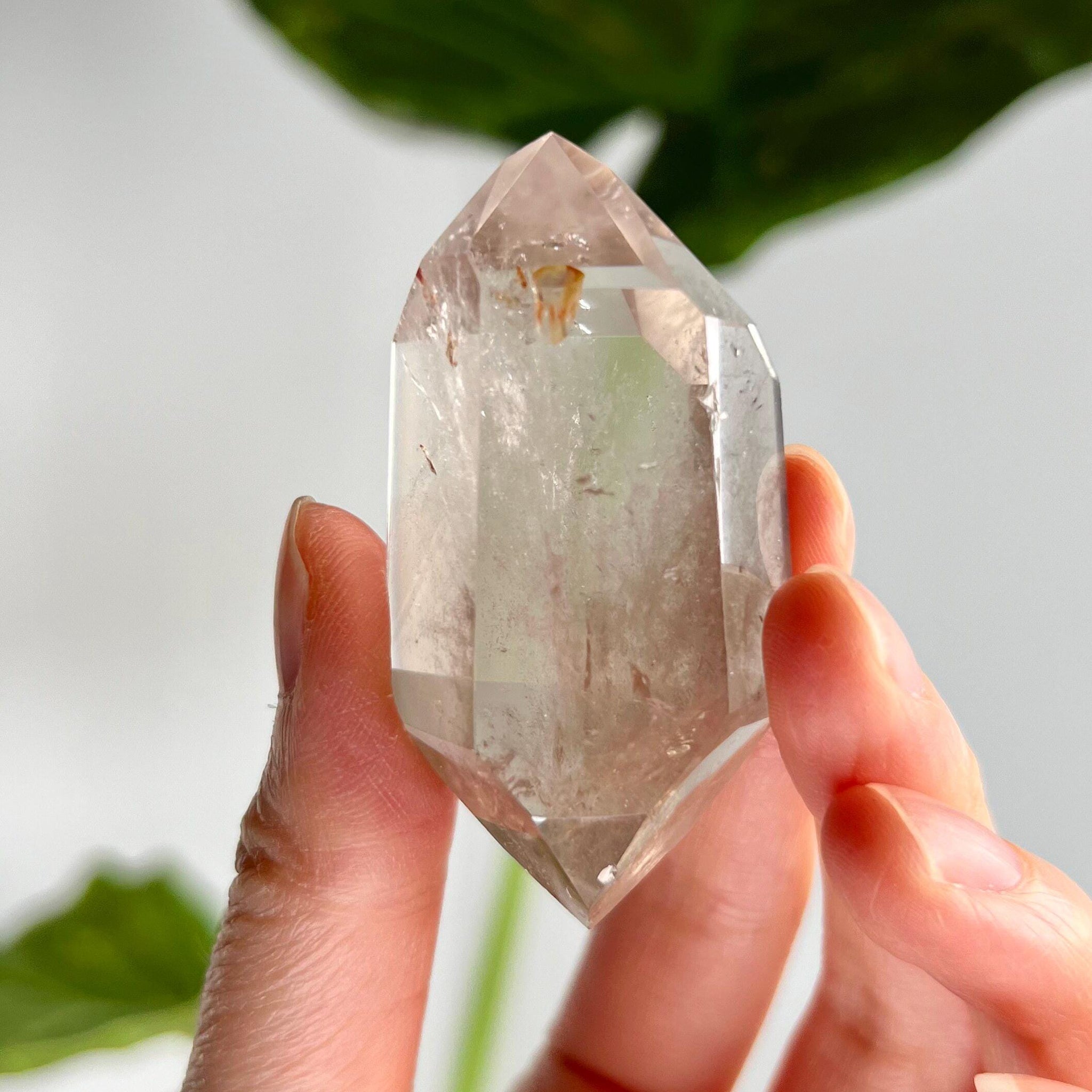 Grade A Natural Quartz DT with Hematite, Iron Inclusion - Double-Terminated Quartz from Diamantina, HQC30, 50g