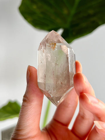 Grade A Natural Quartz DT with Hematite, Iron Inclusion - Double-Terminated Quartz from Diamantina, HQC30, 50g