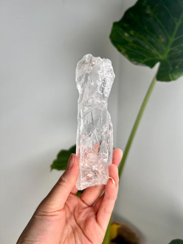 100% Natural Grade A Root Lemurian Quartz - Self-Healed and Etched Crystal from Serra do Cabral, Brazil - LRC14, 160g