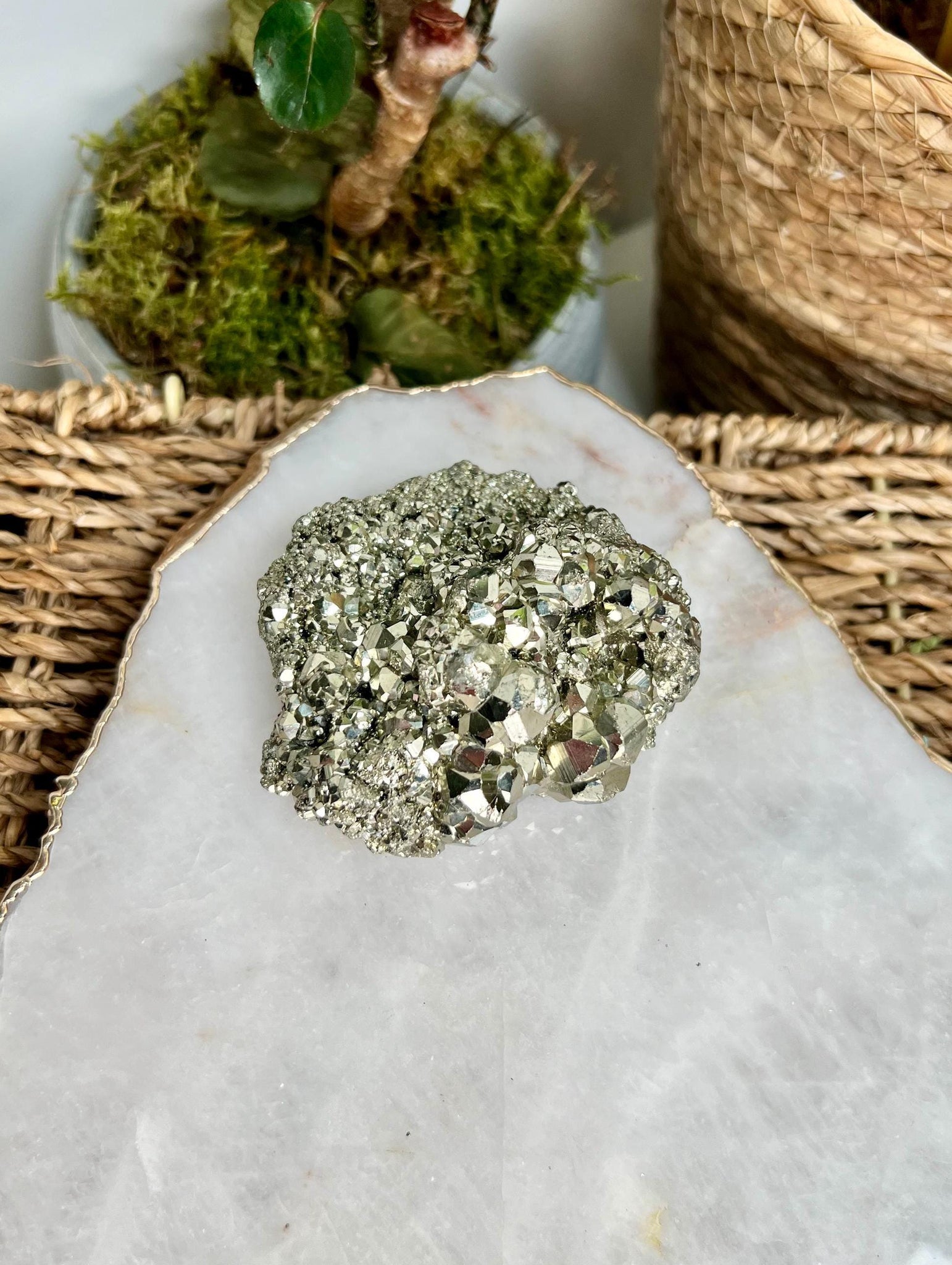 Grade AA Natural Pyrite from Peru – Protection Stone, Solar Plexus, Wealth Manifestation PRP26, 319g