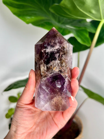 Grade AAA Super Seven Tower from Brazil - High-Vibration Master Healing Crystal 362g, STG18