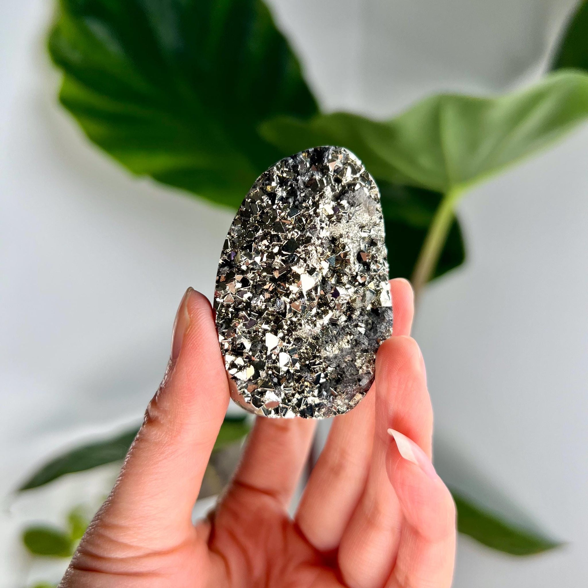 Grade AA Pyrite Cutbase with Sphalerite Huanzala, Peru – Semi-Polished, Protection Stone, Solar Plexus, Wealth Manifestation PCP18, 129g