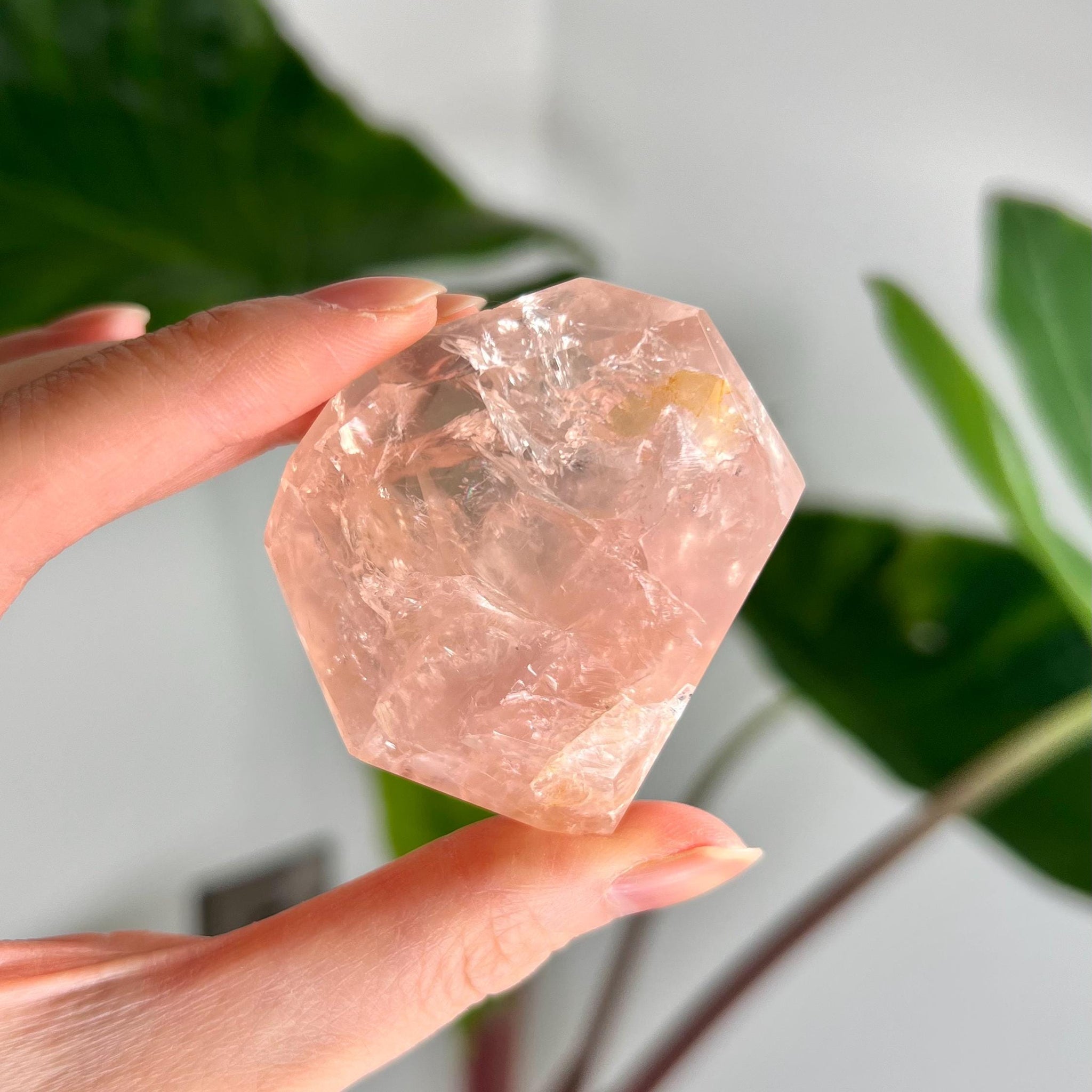 Grade AA Golden Healer Rose Quartz Freeform with Rainbow – Heart Healing, Universal Love, and Emotional Balance, GRC73, 89g